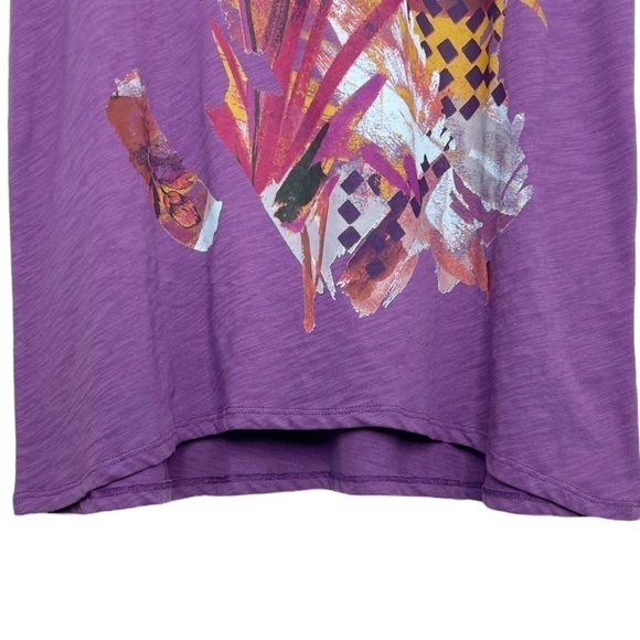 Logo Limitees by Lori Goldstein Short Sleeve Abstract Graphic Tee Purple New - Picture 4 of 10